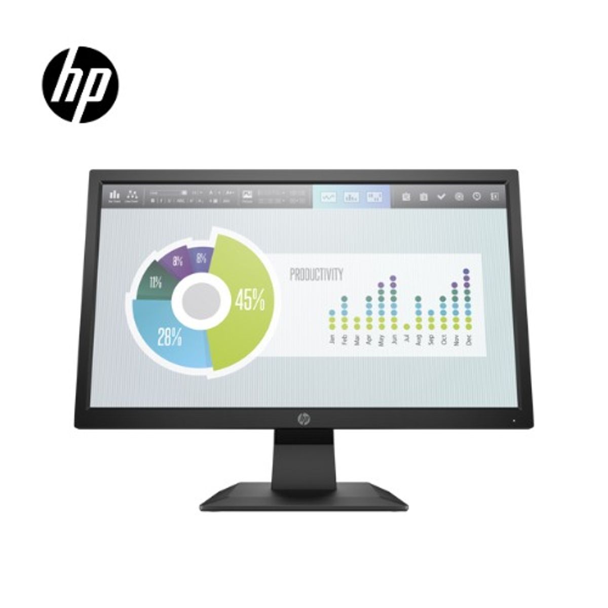 HP - MONITOR HP LED P204V 19.5 HD 60HZ 5MS VGA HDMI NEGRO