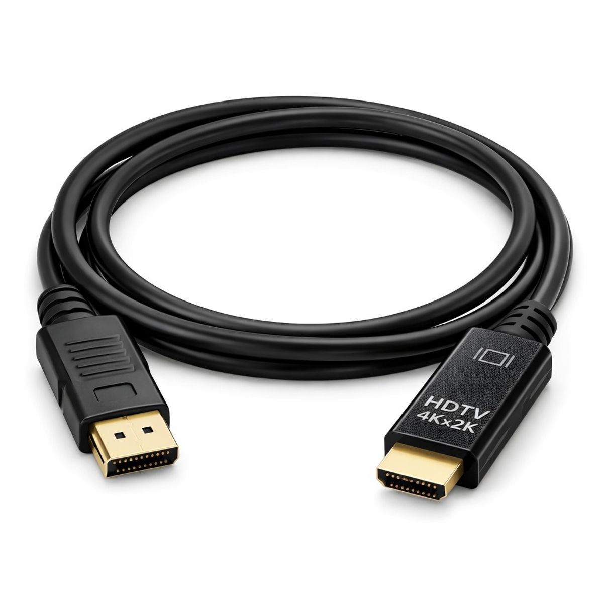 GENERICO - Cable Adaptador DisplayPort a HDMI 4K - 1.8 Metros - Para Monitor y TV