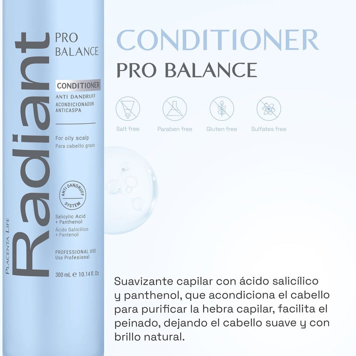 PLACENTA LIFE - Acondicionador ANTI CASPA Radiant Pro Balance 300ml