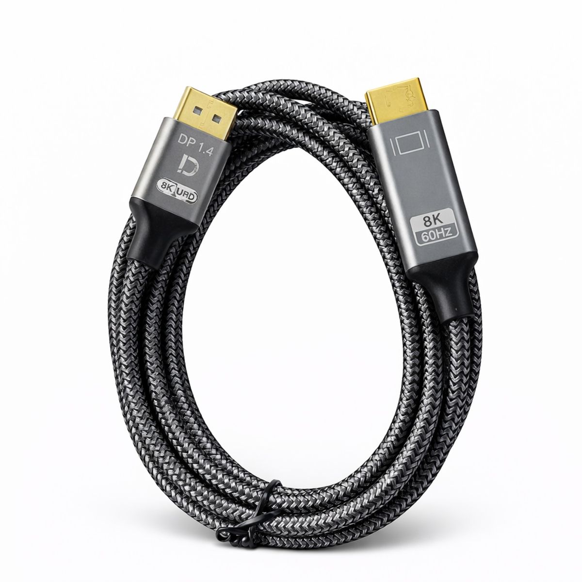 GENERICO - Cable DisplayPort a HDMI 2.1 8K Pro - 2 Metros Trenzado - Ultra HD 60Hz / 4K 120Hz