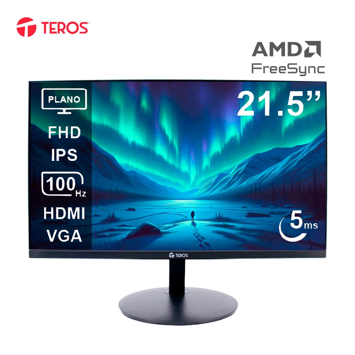 TEROS - Monitor 22 pulgadas Full HD IPS 100Hz para oficina y estudio Teros TE-2130CS