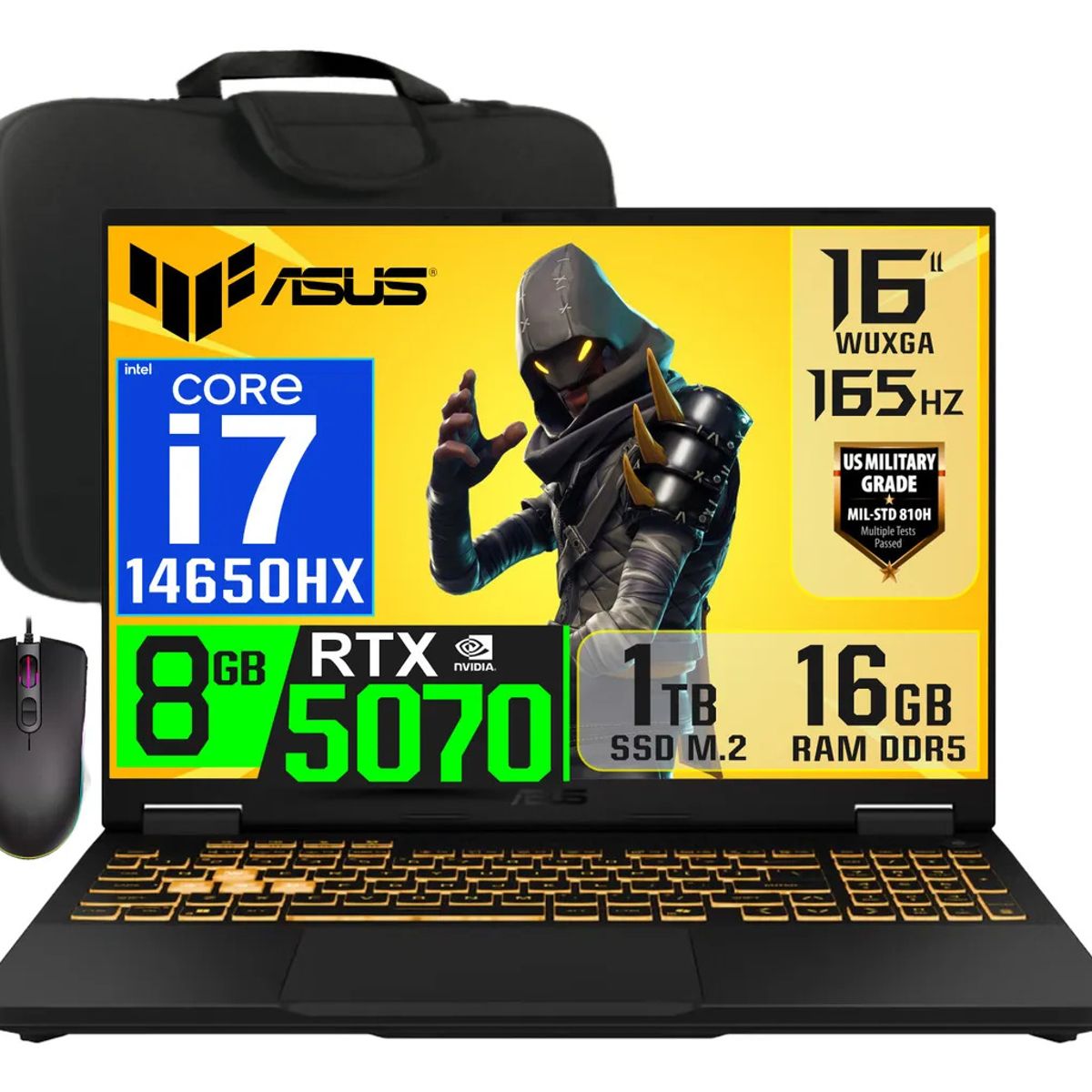 ASUS - Laptop Asus TUF Gaming F16 Core i7-14650HX Nvidia 8GB RTX5070 Ram 16GB 1TB SSD 16″ WUXGA 165Hz