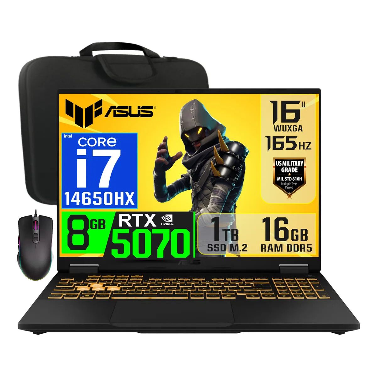 ASUS - Laptop Asus TUF Gaming F16 Core i7-14650HX Nvidia 8GB RTX5070 Ram 16GB 1TB SSD 16″ WUXGA 165Hz