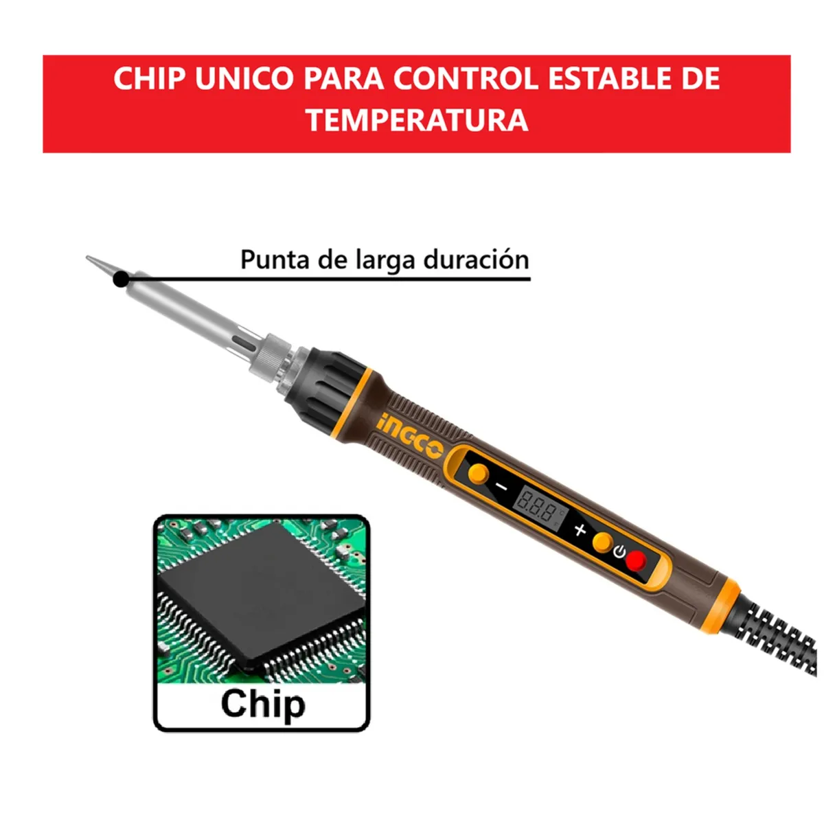 INGCO TOOLS - Soldador de Estaño Cautín 120W Temperatura Ajustable INGCO