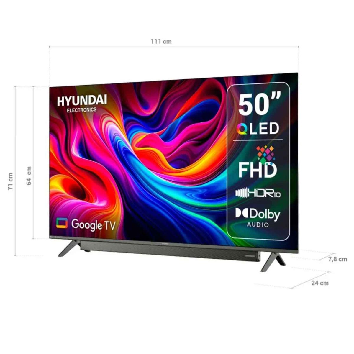 HYUNDAI - Televisor HYUNDAI 50 QLED FHD Google TV HYLED5029QFG