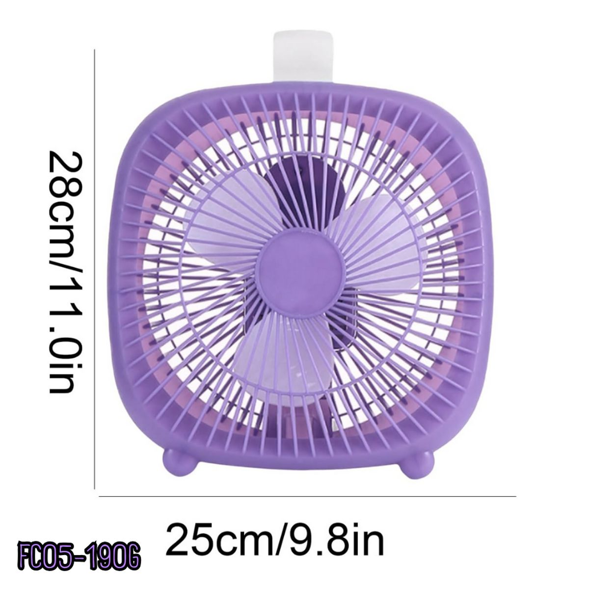 GENERICO - Ventilador de escritorio Cuadrado - LILA