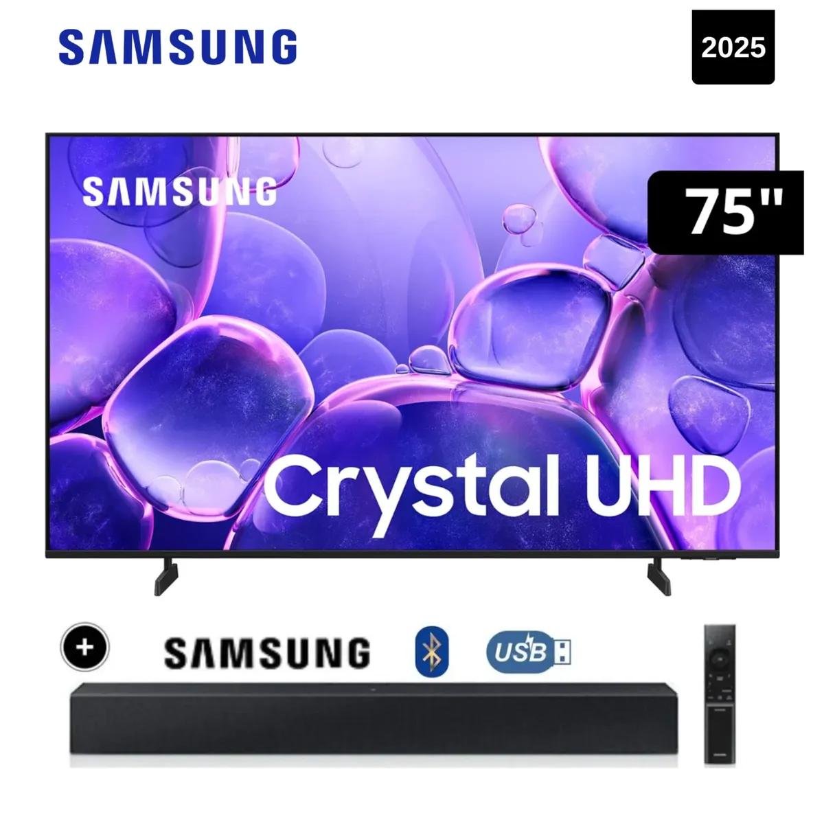 SAMSUNG - TELEVISOR SAMSUNG CRYSTAL UHD 75 4K Smart TV UN75U8000FGXPE + SOUNDBAR SAMSUNG