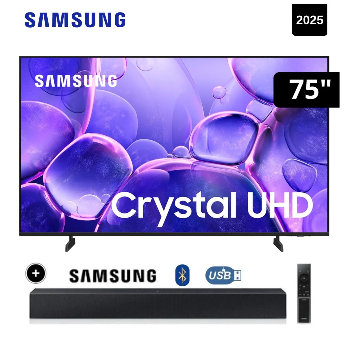 SAMSUNG - TELEVISOR SAMSUNG CRYSTAL UHD 75 4K Smart TV UN75U8000FGXPE + SOUNDBAR SAMSUNG