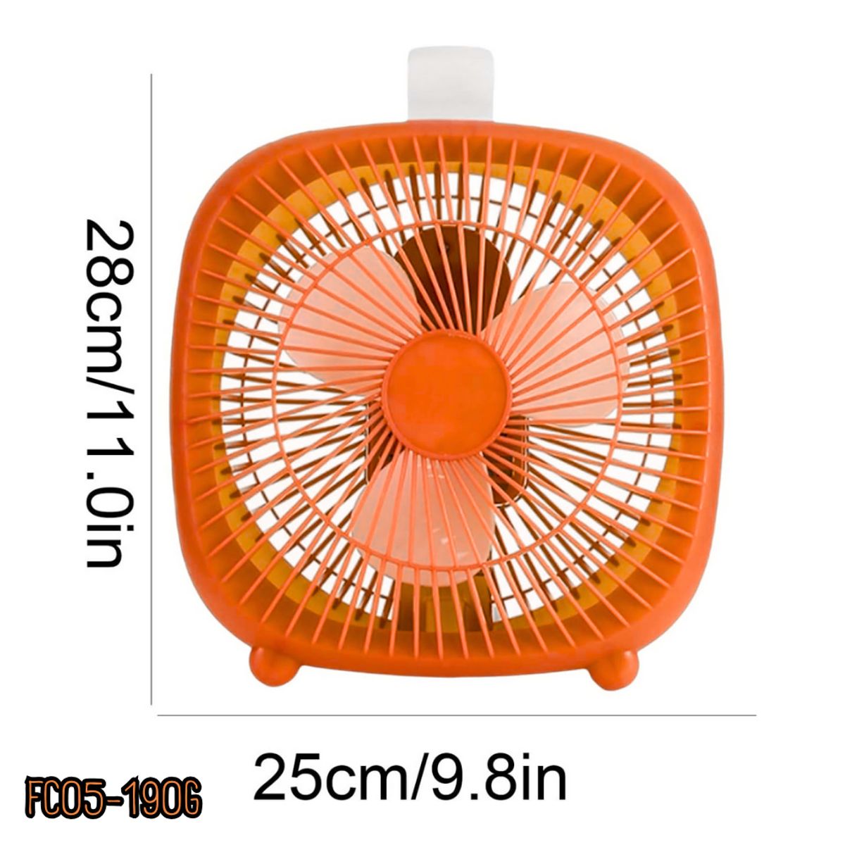 GENERICO - Ventilador de escritorio Cuadrado - NARANJA