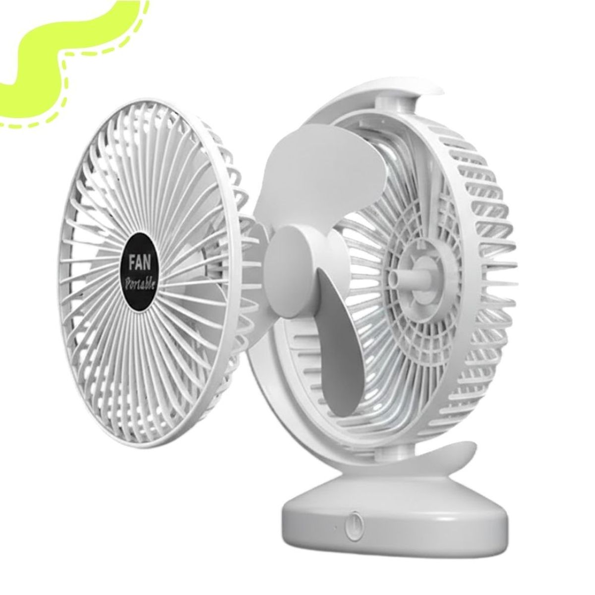 GENERICO - Ventilador Recargable USB  Blanco - RS13577