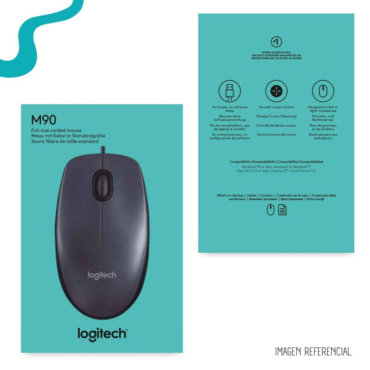 LOGITECH - Mouse Logitech M90 USB Cable