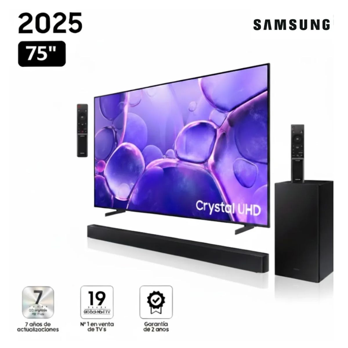 SAMSUNG - TELEVISOR SAMSUNG CRYSTAL UHD 75 4K Smart TV UN75U8000FGXPE + SOUNDBAR SAMSUNG B450