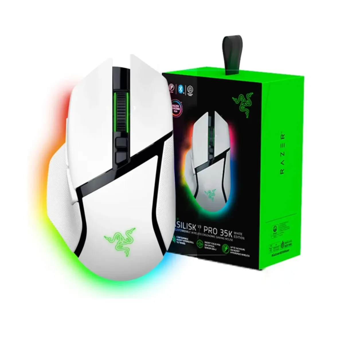 RAZER - Mouse Razer Basilisk V3 Pro Gamer Inalámbrico 35K DPI Blanco