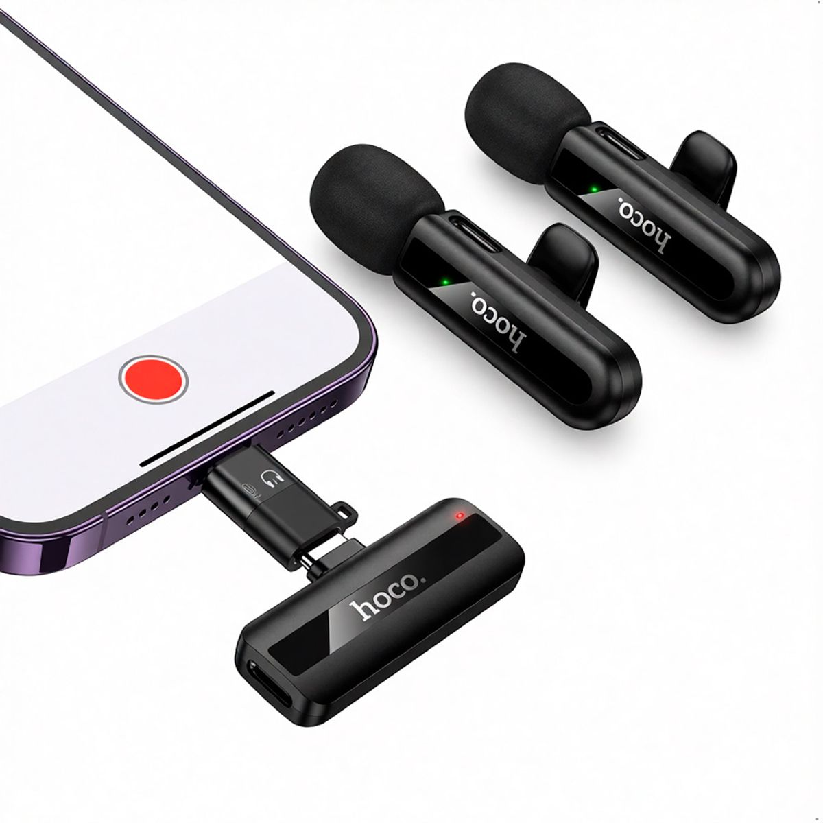 HOCO - Micrófono Hoco L20A Para iOS Y Android Inalámbrico Dual Mic