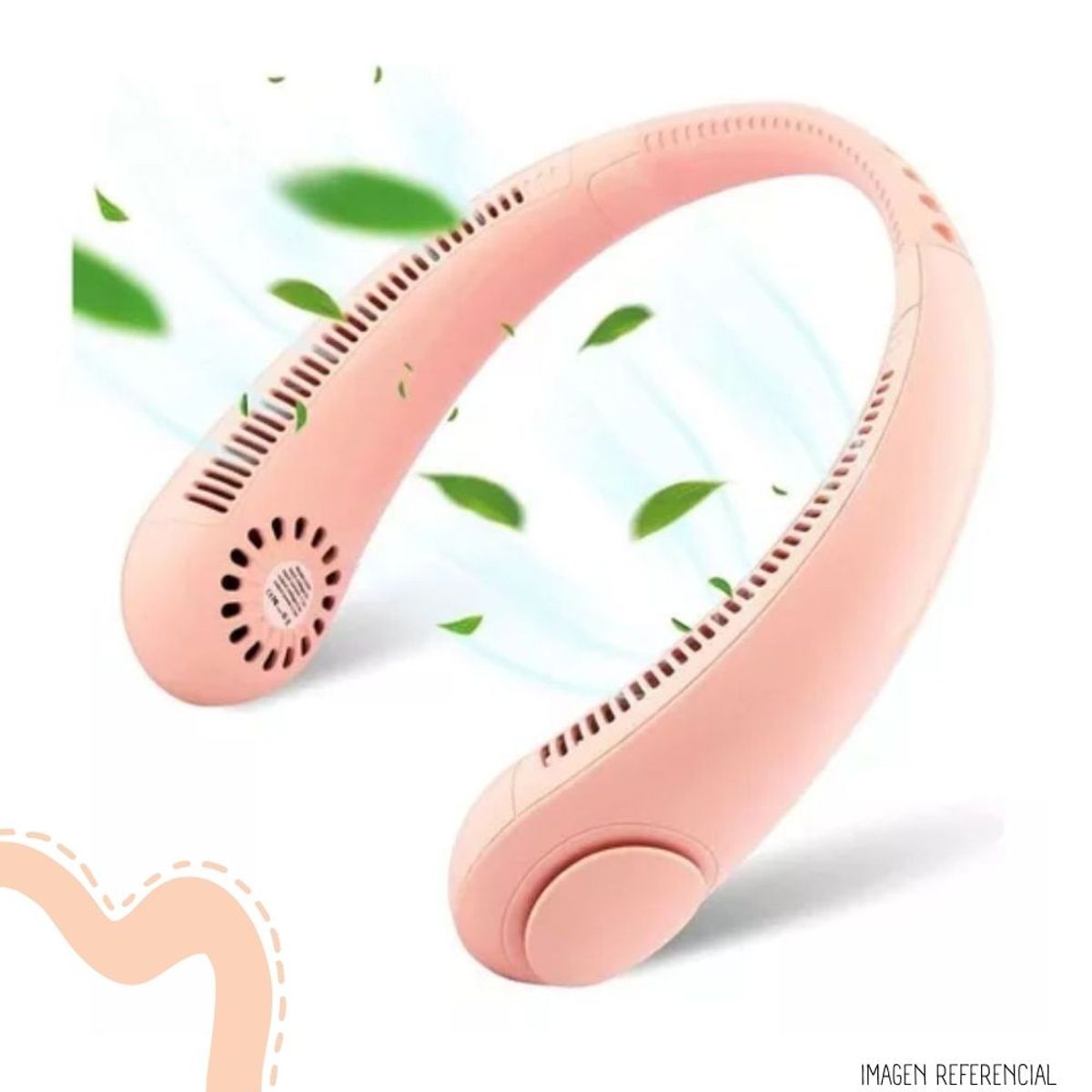 GENERICO - Ventilador De Cuello Portatil Recargable - ROSADO o BLANCO