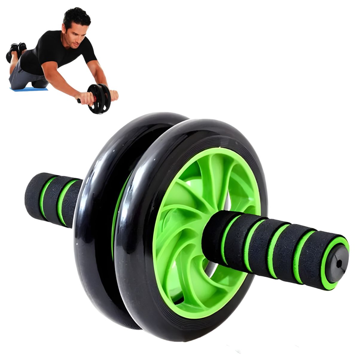 GENERICO - Rueda Abdominal Doble con Mangos Antideslizantes