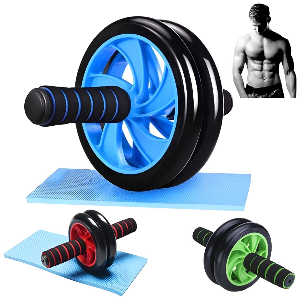 GENERICO - Rueda Abdominal Doble con Mangos Antideslizantes