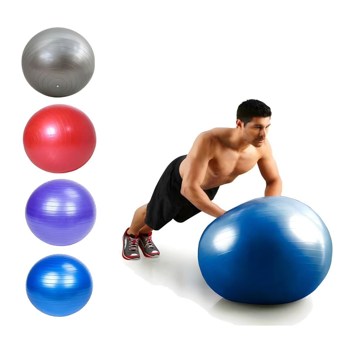 GENERICO - Pelota Pilates 65 cm para Yoga Fitness y Entrenamiento Funcional