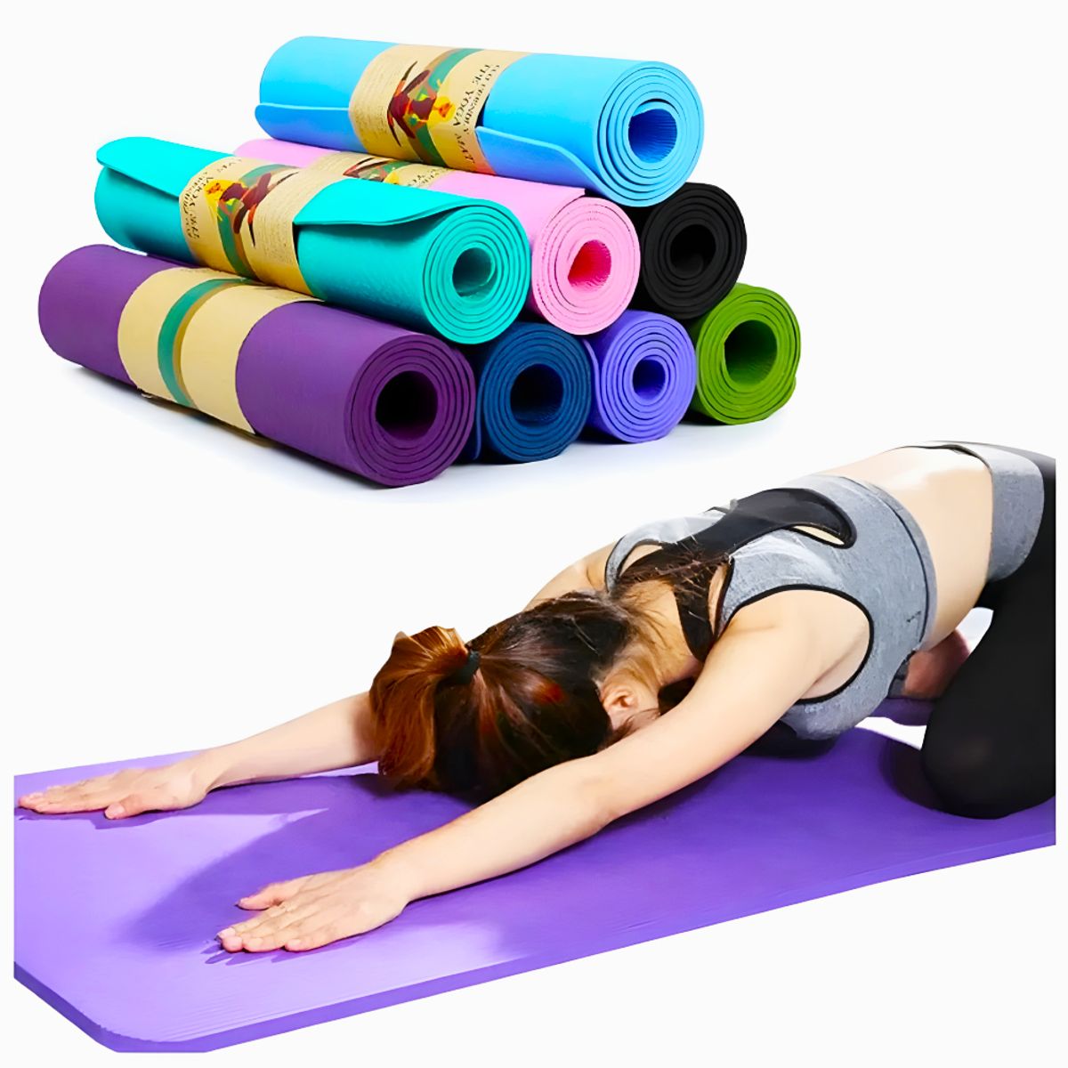 GENERICO - Colchoneta Yoga Fitness 6 mm Antideslizante