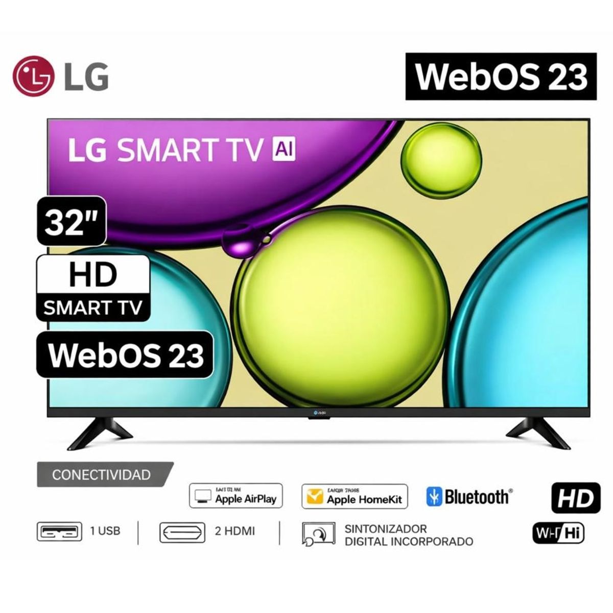 LG - Televisor LG Smart 32 tv hd 32LR600BPSC CON WEBOS Y AI THINQ