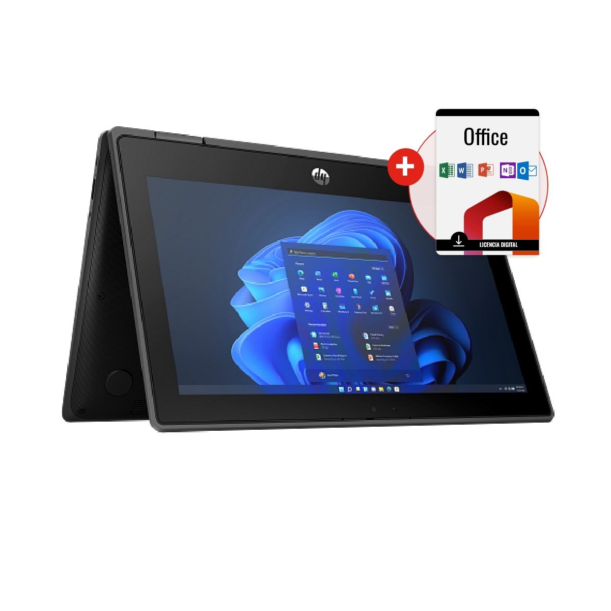 HP - Combo Laptop HP Pro x360 Fortis G10 Intel Core i3 1210U 8GB RAM 256GB SSD 11 HD Windows 11 Pro + Office