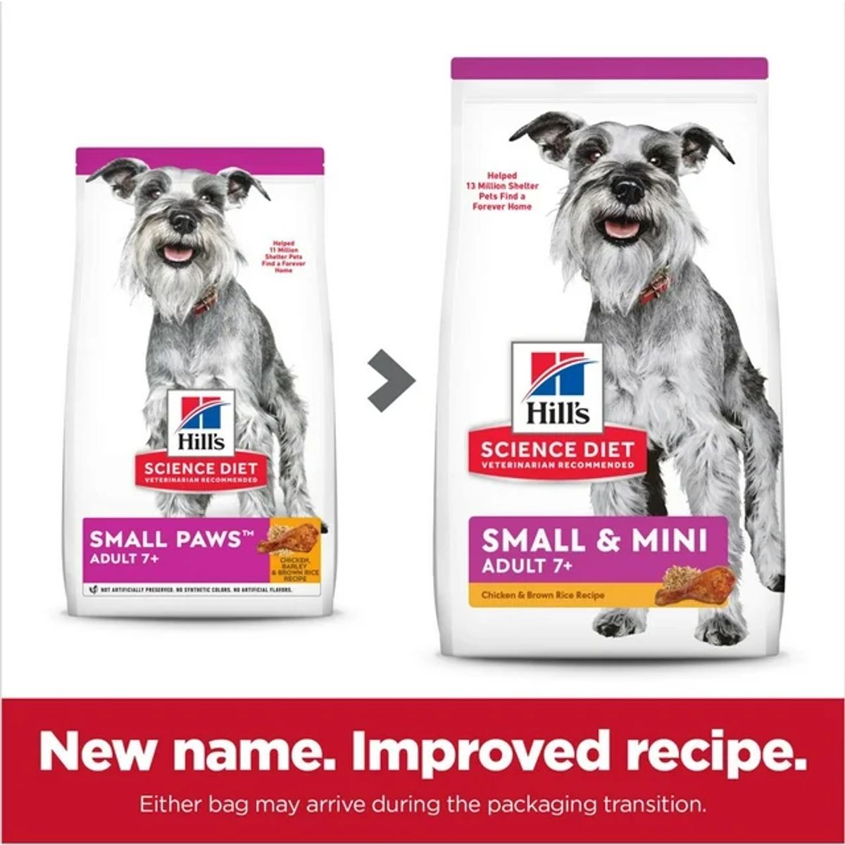 HILLS - Hills Adult 7+ Small Mini 45lb 2kg - Pollo Y Arroz Perros +7 Años Razas Pequeñas Y Miniatura