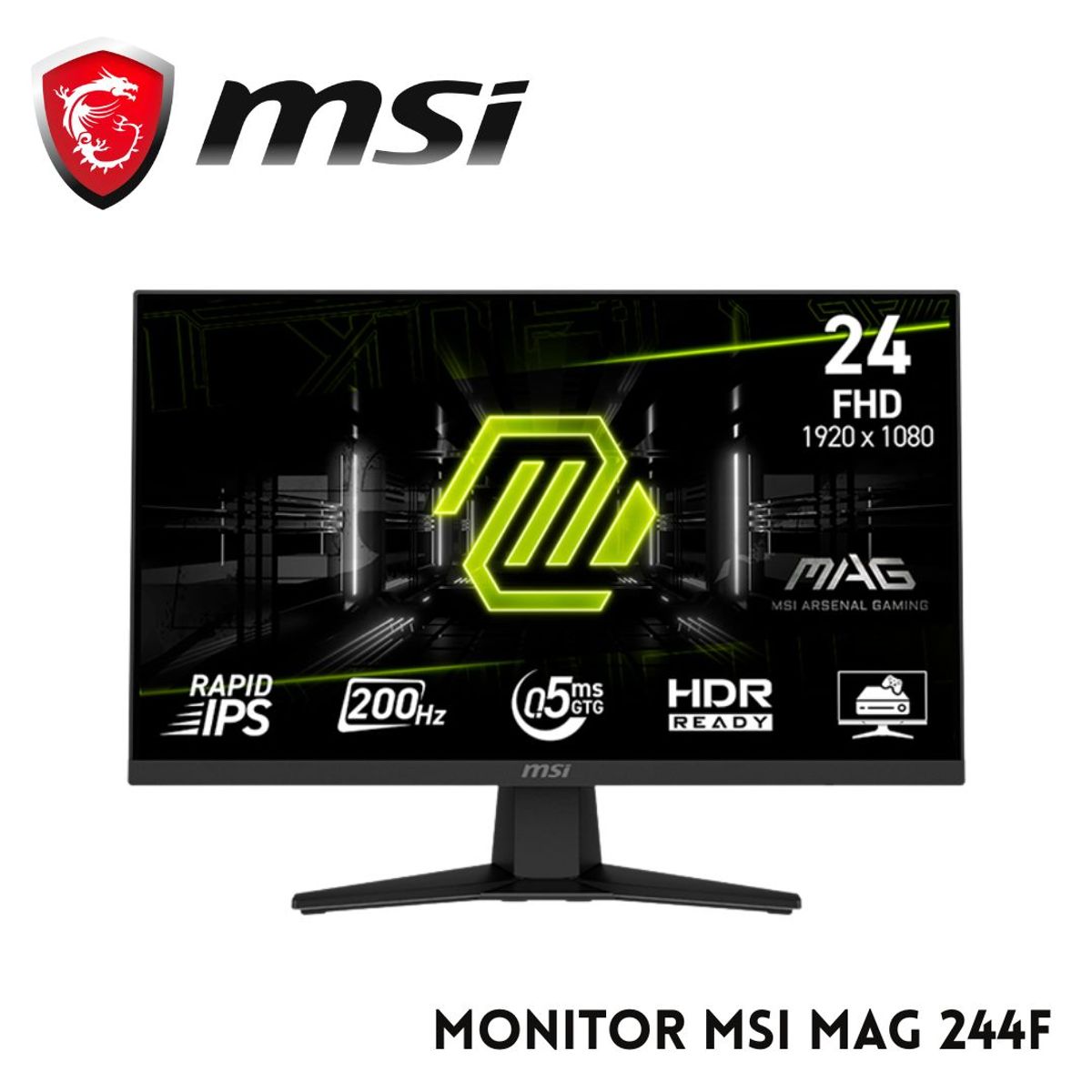 MSI - Monitor MSI MAG 244F Plano 238 FHD Rapid IPS 1920 x 1080 HDMI  DP  Headphone-Out