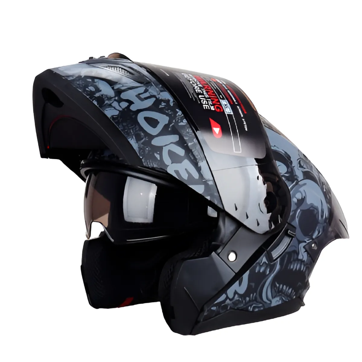 GENERICO - CASCO HOKEN HK3 FF916 GRIS MATE ABATIBLE VISOR TRANSP CERT DOT