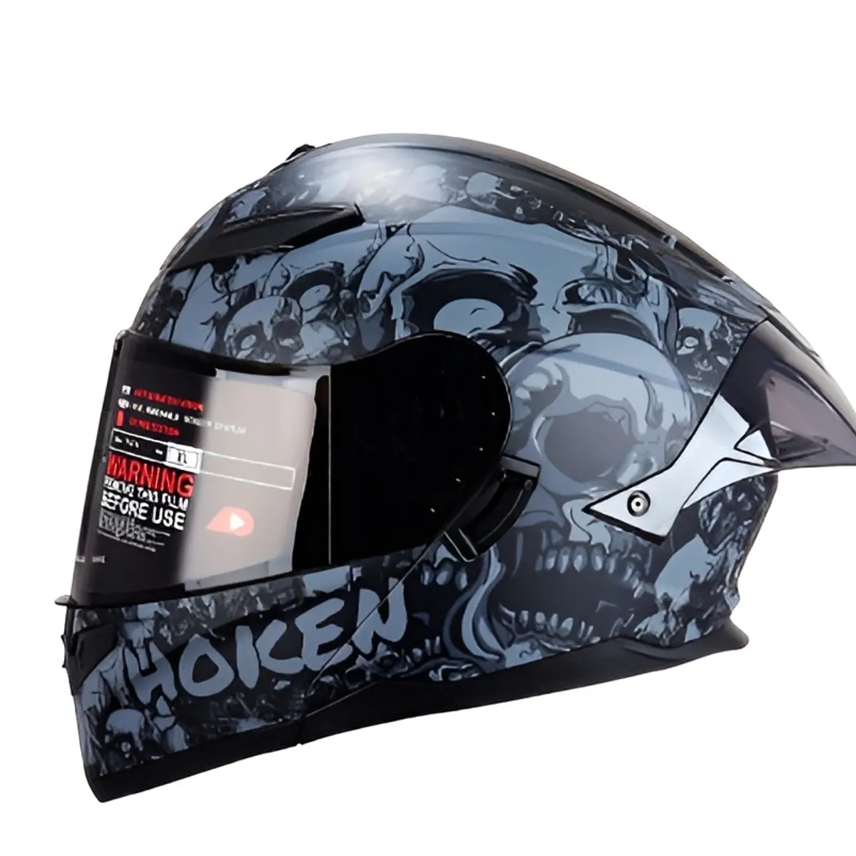 GENERICO - CASCO HOKEN HK3 FF916 GRIS MATE ABATIBLE VISOR TRANSP CERT DOT