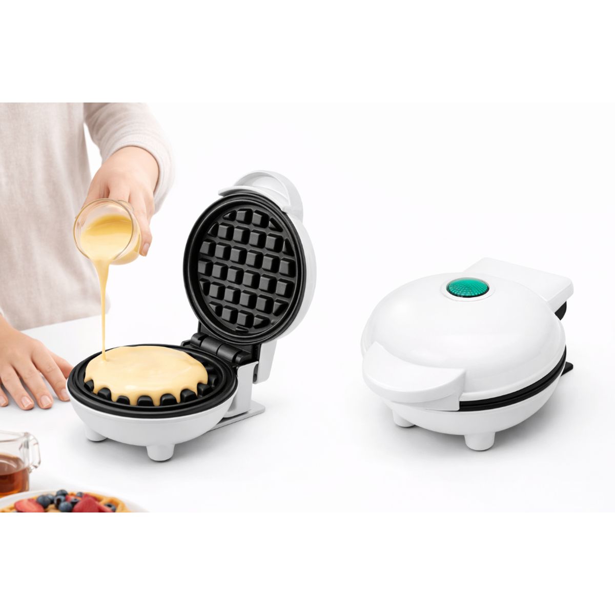 GENERICO - Mini Waffle Maker Personal Antiadherente Fácil De Limpiar