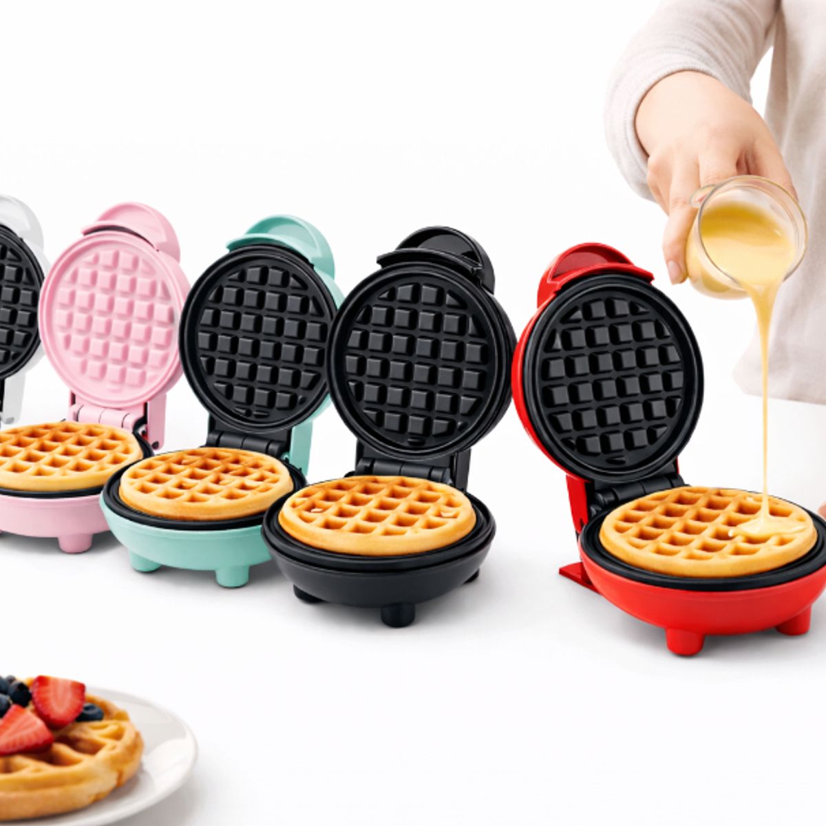 GENERICO - Waflera Eléctrica Pequeña Práctica Snacks Postres Y Niños