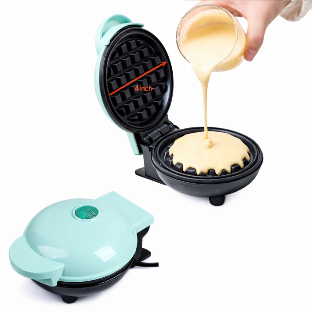 GENERICO - Máquina Mini Para Waffles Portátil Uso Diario Multicolor