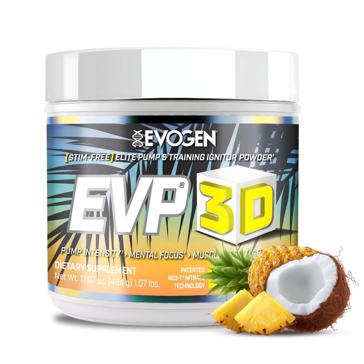 EVOGEN - EVP 3D Pre-entreno Evogen Sin estimulantes 40 Servicios - Trueno Tropical