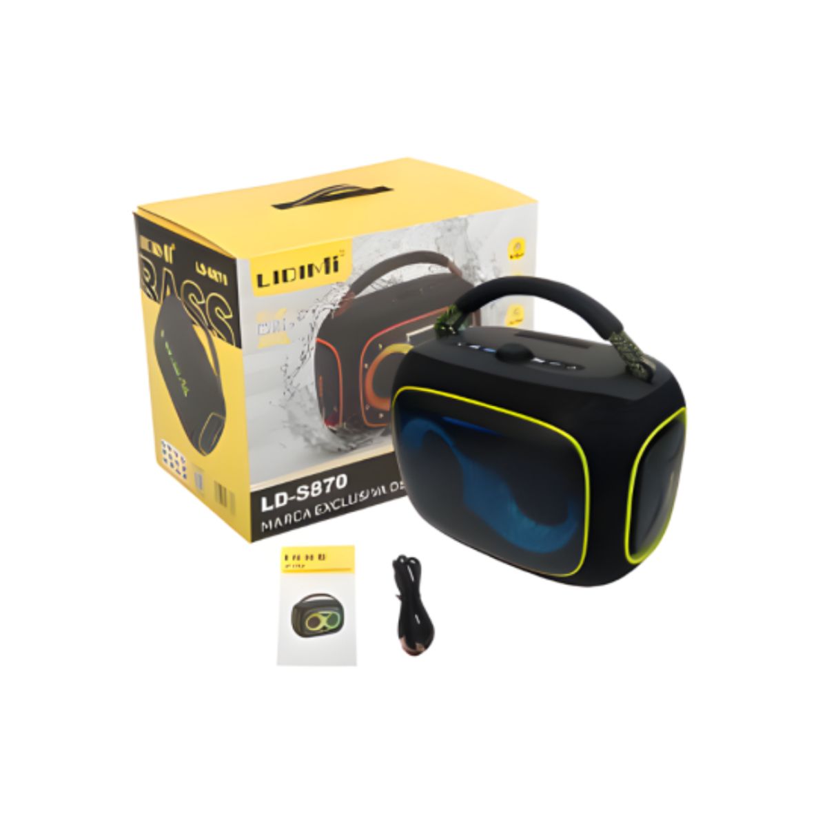 LIDIMI - Parlante Portátil Bluetooth LIDIMI LD-S870 100W con Bass Boost y Luces LED