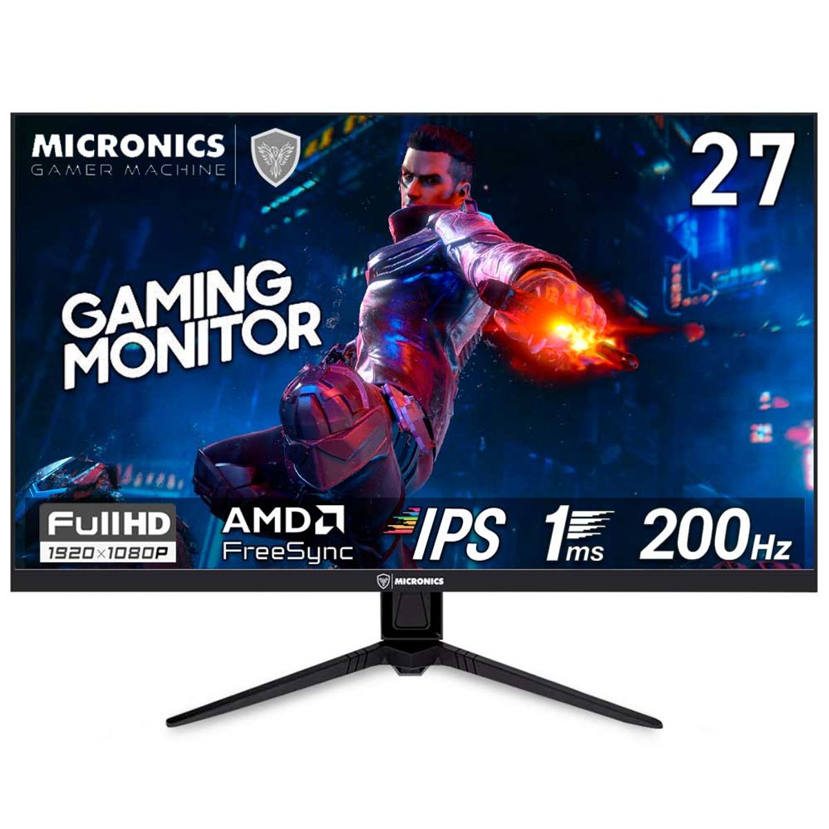 MICRONICS - Monitor Gamer MICRONICS MG27FF 27P Full HD IPS 200HZ 1MS AMD FreeSync