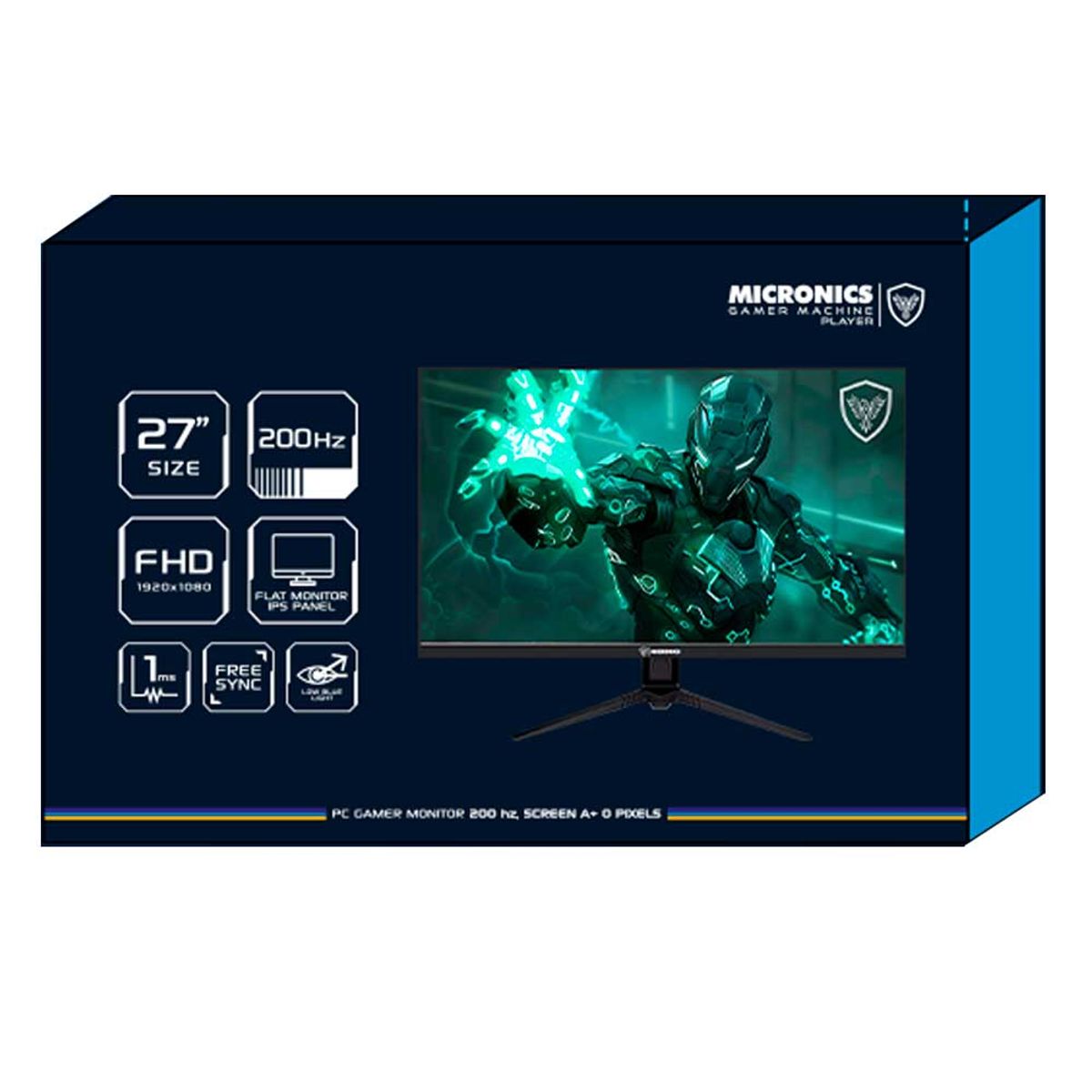 MICRONICS - Monitor Gamer MICRONICS MG27FF 27P Full HD IPS 200HZ 1MS AMD FreeSync