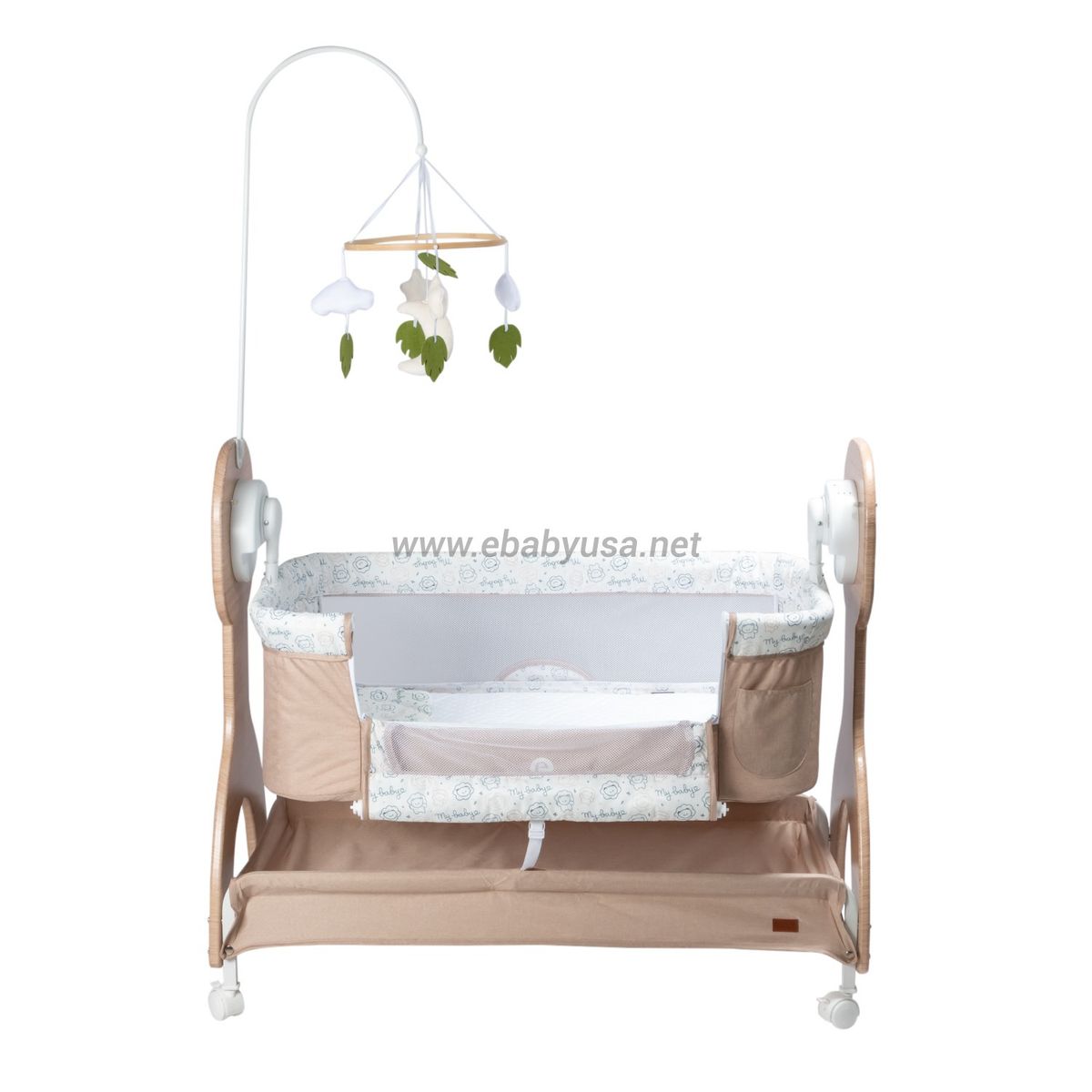 EBABY - Cuna Colecho Mecedora Eléctrica SEREN Celeste