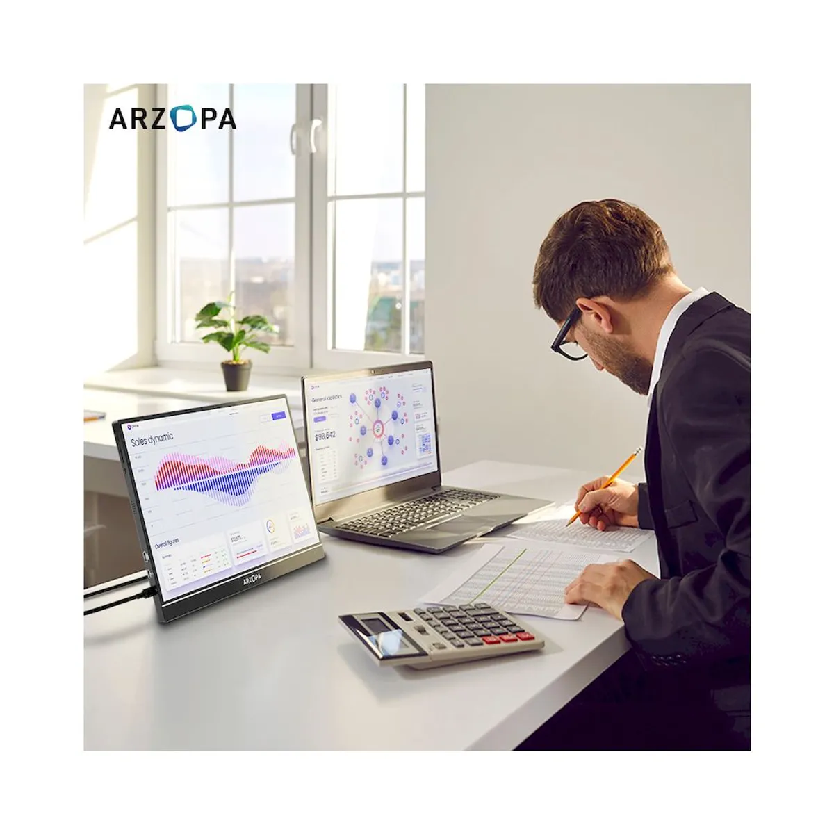 GENERICO - MONITOR PORTÁTIL ARZOPA ZR1C 16 2560x1600 IPS USB-C HDMI