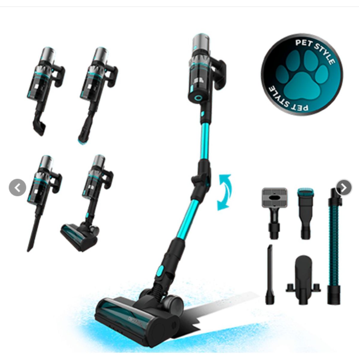 CECOTEC - Aspirador Escoba Sin Cables Conga Rockstar 2500 Thunder Pet Flex