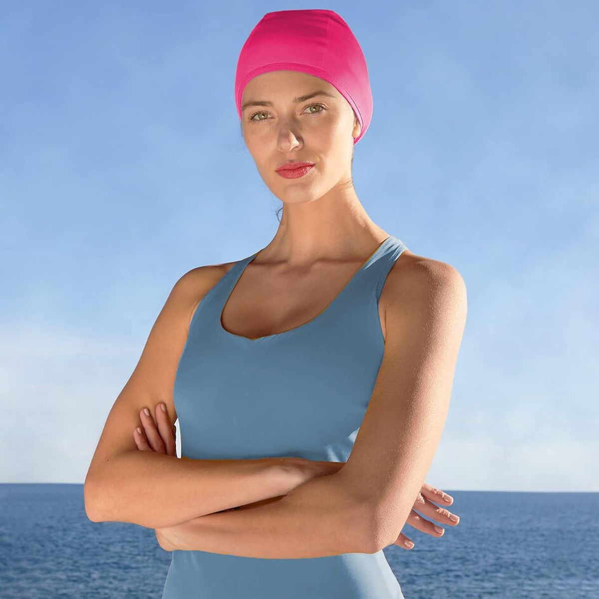 GENERICO - Gorro Natación Hombre y Mujer Cómodo Duradero y de Alta Elasticidad FUCSIA