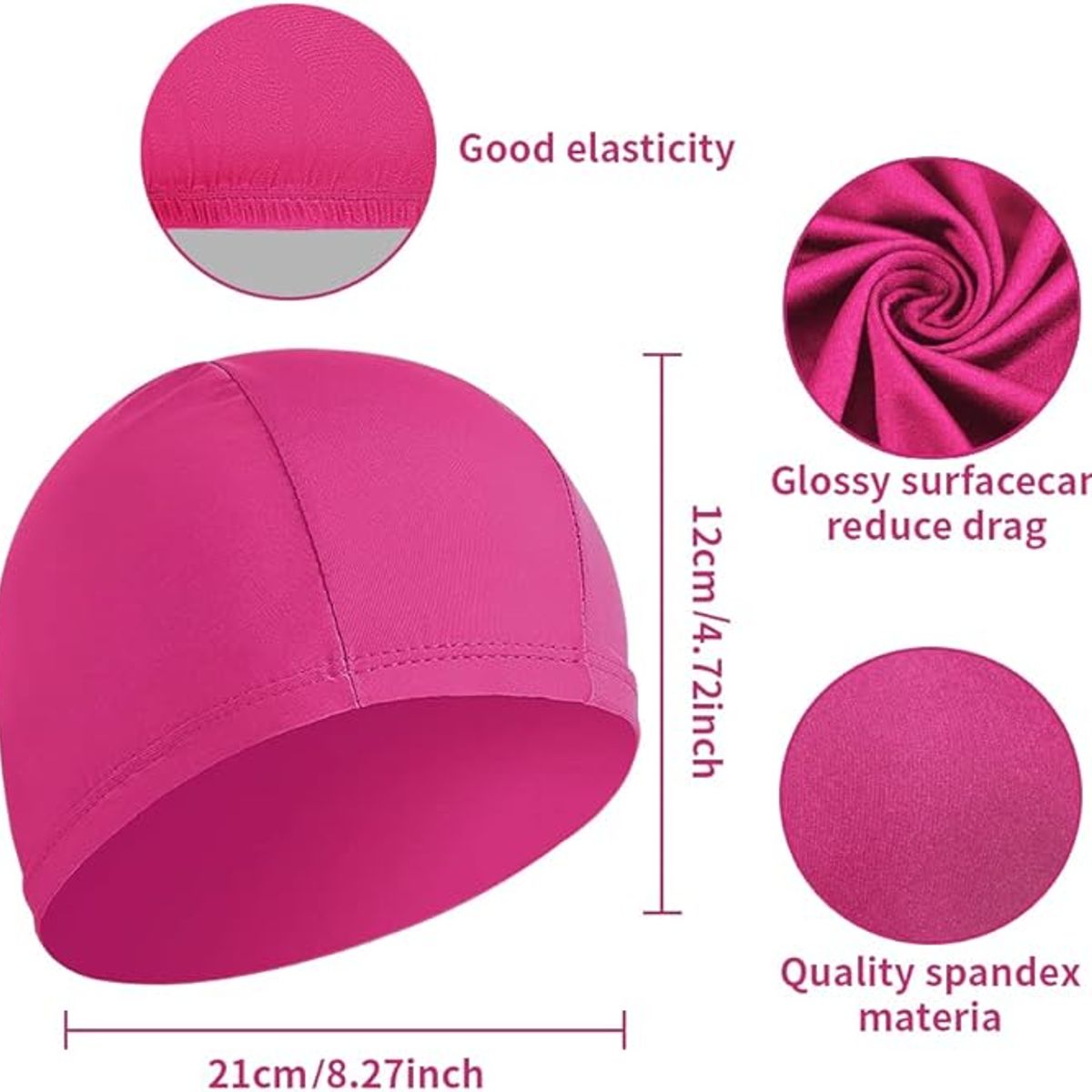 GENERICO - Gorro Natación Hombre y Mujer Cómodo Duradero y de Alta Elasticidad FUCSIA
