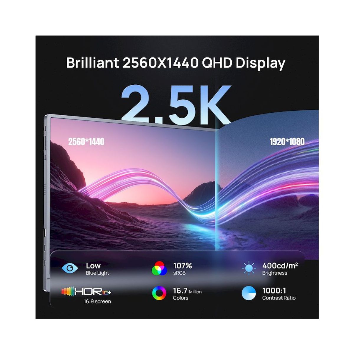 GENERICO - MONITOR GAMER PORTABLE ARZOPA 161 25K 180HZ IPS USB C HDMI Samsung DEX