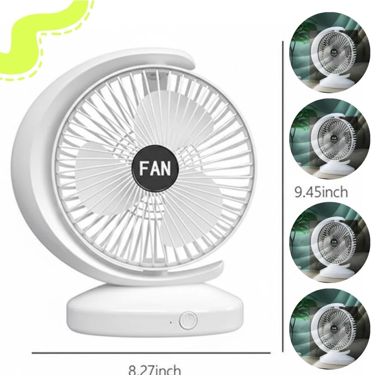 GENERICO - Ventilador Recargable USB Blanco - RS13577