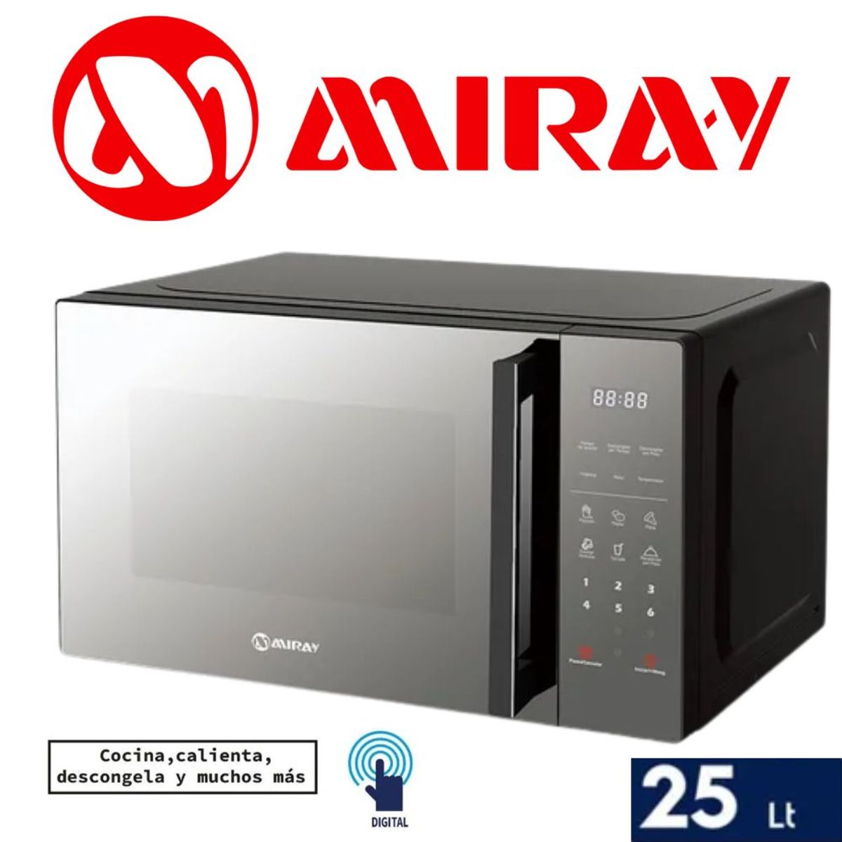 MIRAY - HORNO MICROONDAS MIRAY 25L 11 NIVELES 800W MOD HMM-255N