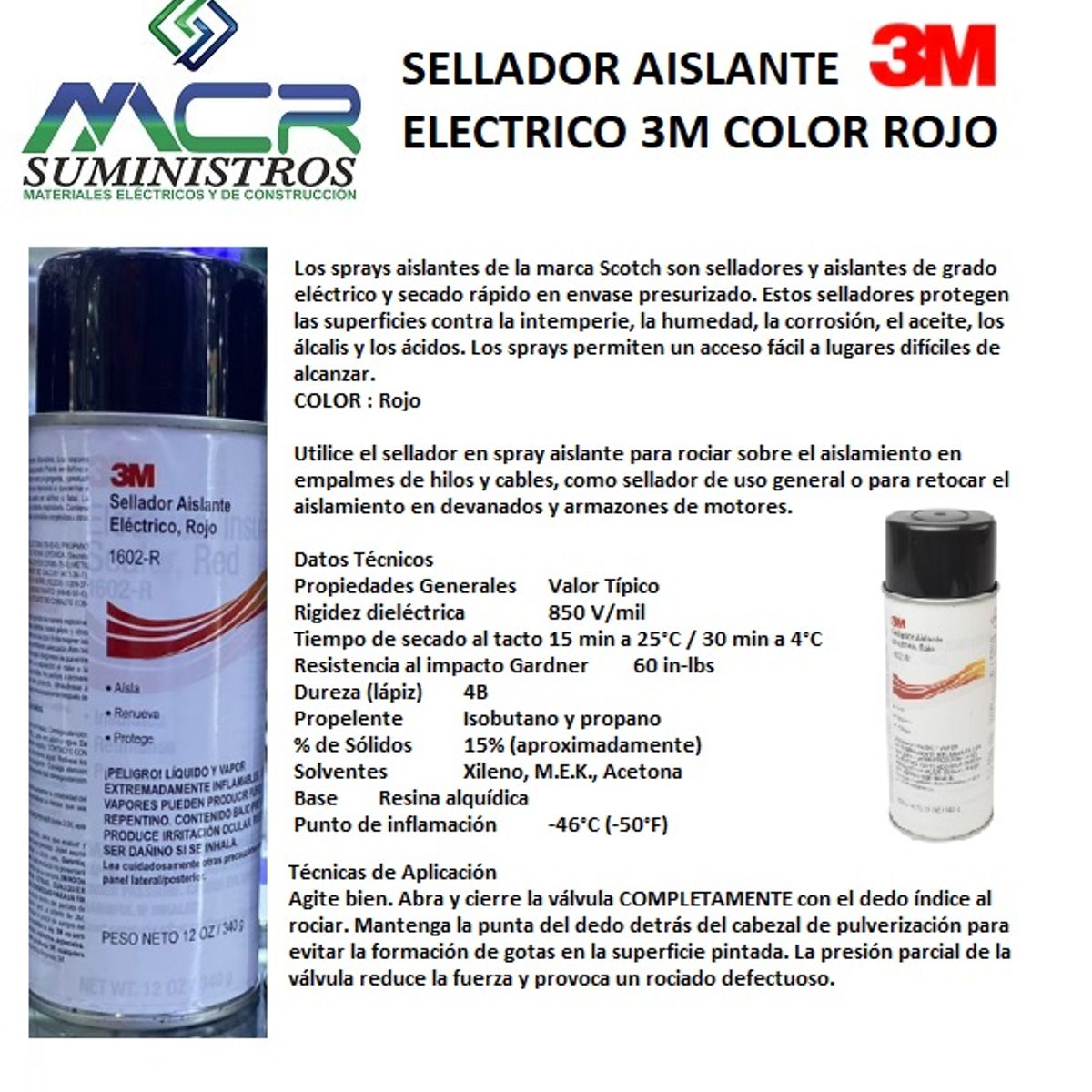 3M - SELLADOR O BARNIZ PARA AISLAMIENTO ELECTRICO SCOTH ROJO 3M SPRAY