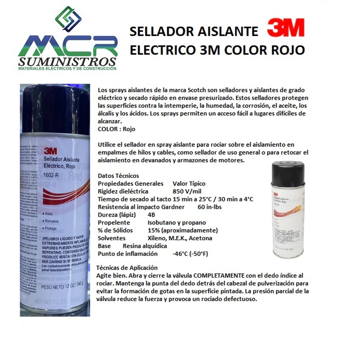 3M - SELLADOR O BARNIZ PARA AISLAMIENTO ELECTRICO SCOTH ROJO 3M SPRAY