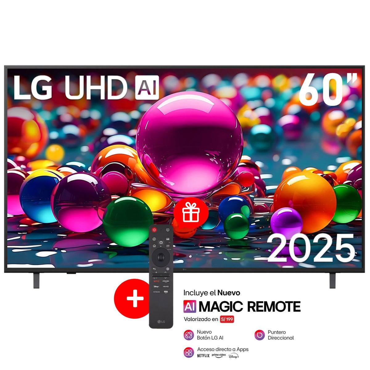 LG - Televisor LG 60 4k UHD Thinq Ai 60UA8050PSA + Magic 2025