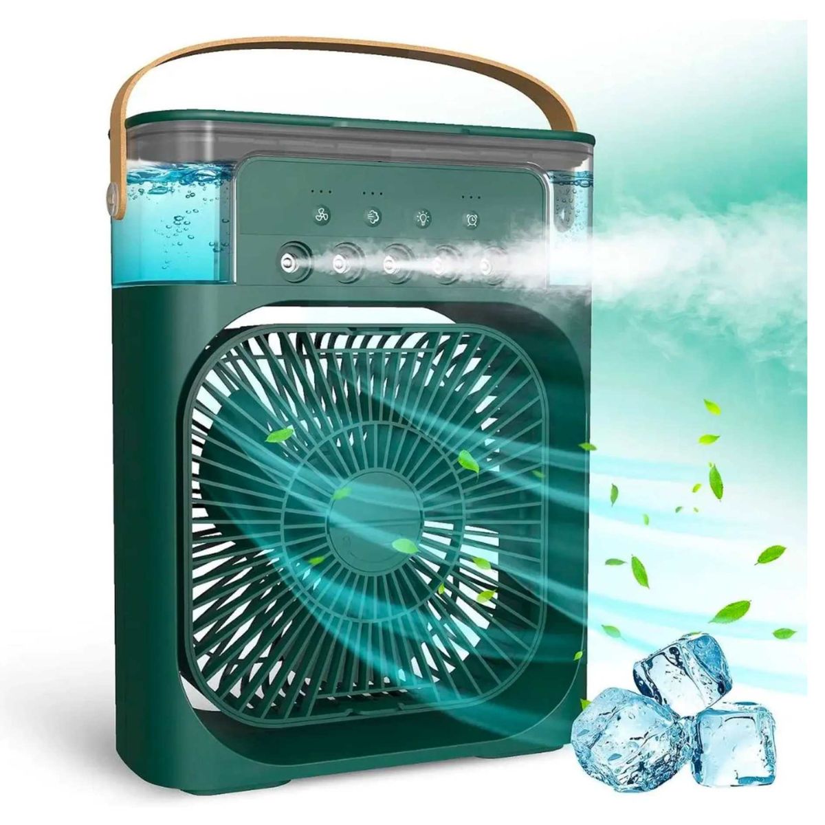 SEISA - Ventilador Humificador 2 en 1 Enfriador de Aire Portatil con Luces LED