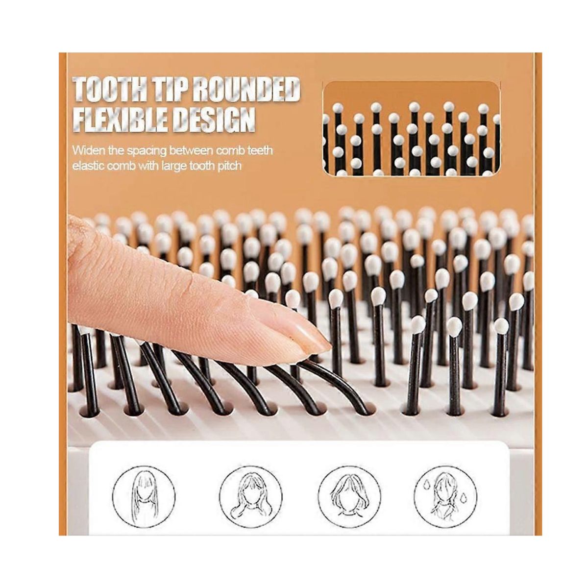 ROHS - Peine Cepillo de Cabello con Botón de Fácil Limpieza