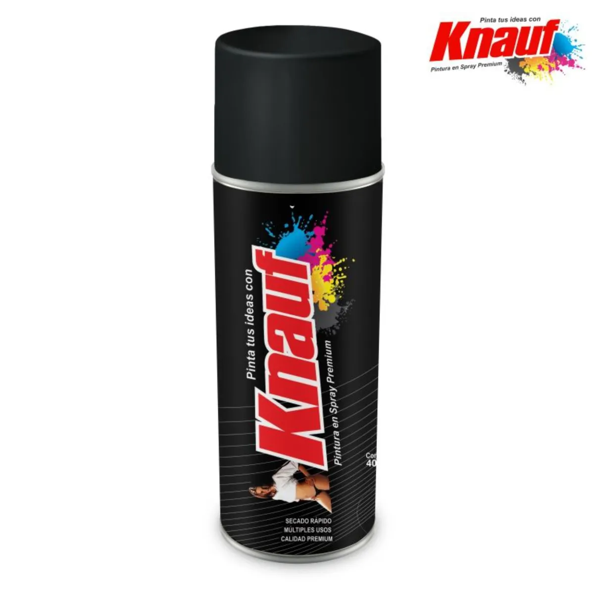 KNAUF - PACK X 6 UND: PINTURA SPRAY SINTÉTICO NEGRO BRILLANTE # 11 - 400ML – KNAUF